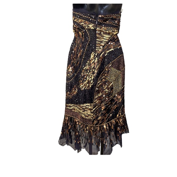 MANDALAY woman’s  gold black amber beaded dress, size 6, Never worn - Picture 7 of 12